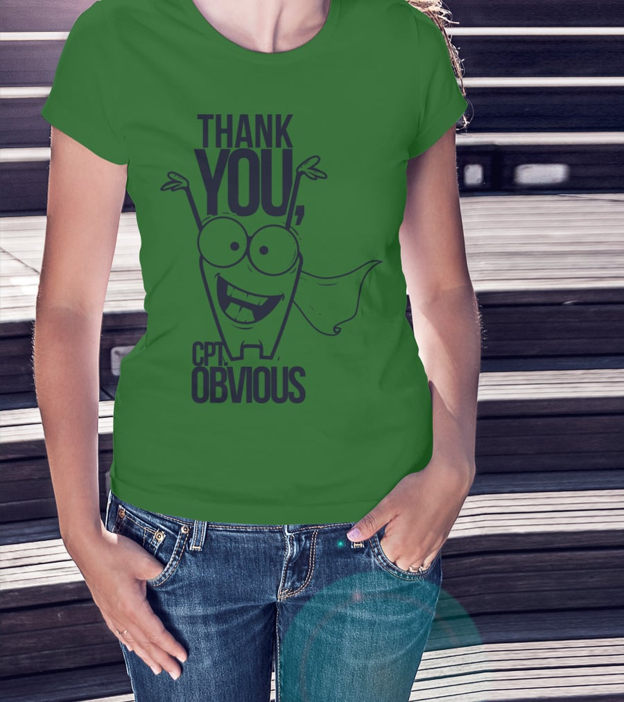 Thank You Cpt Obvious Superhero Cartoon T-Shirt