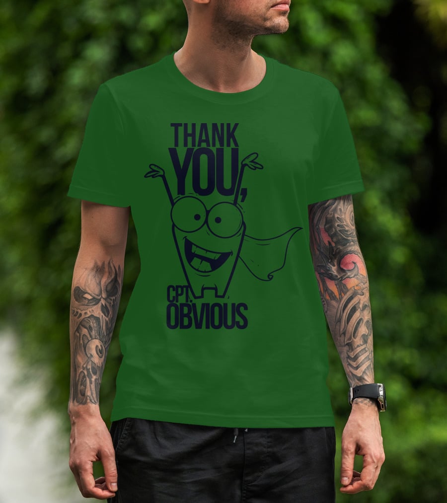Thank You Cpt Obvious Superhero Cartoon T-Shirt