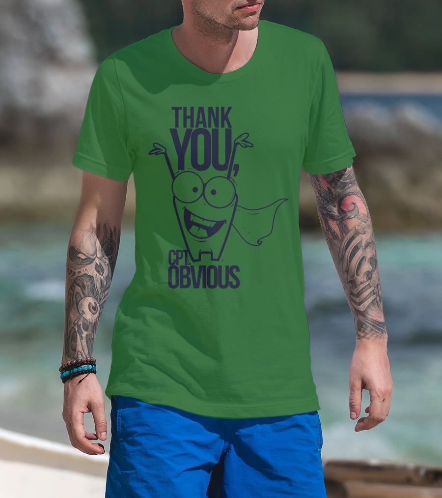 Thank You Cpt Obvious Superhero Cartoon T-Shirt