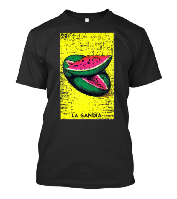 La Sandia 28 Mexican Loteria Bingo Card Watermelon T-Shirt