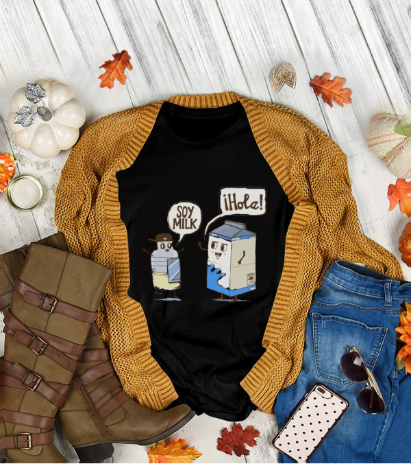 Soy Milk Hola Cartoon Milk Carton Conversation T-Shirt