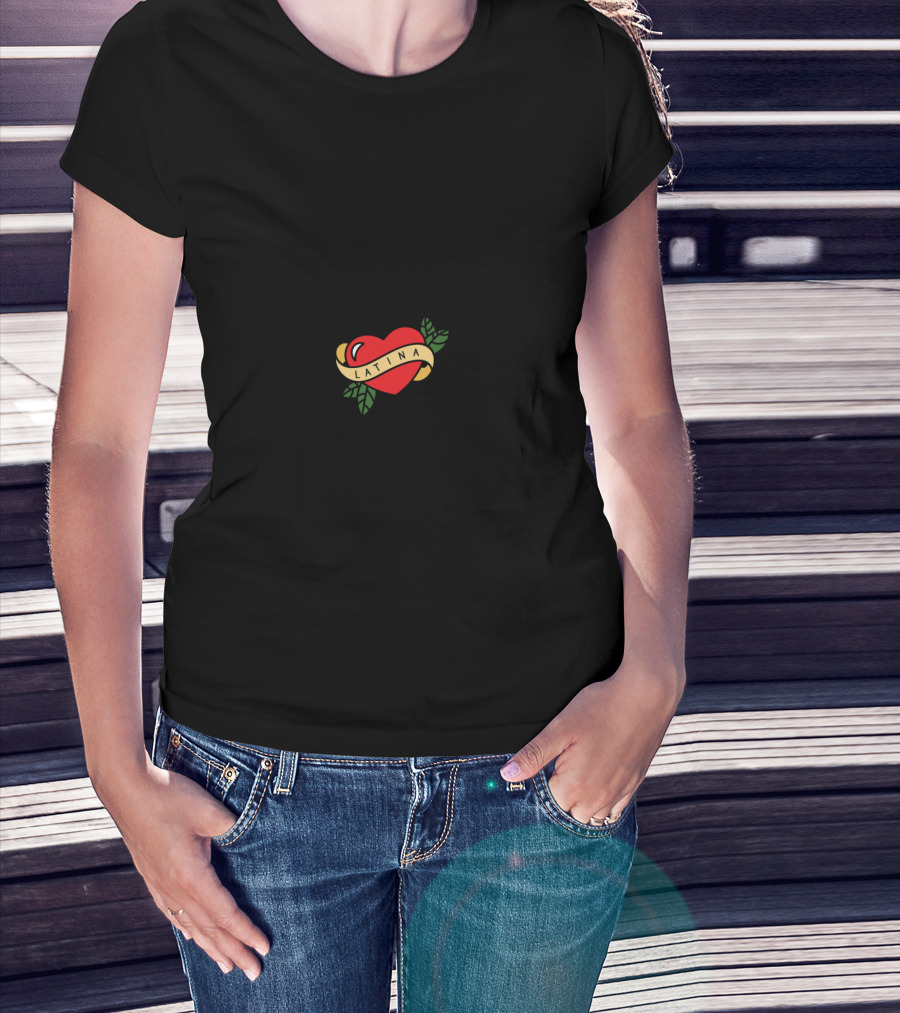 Latina Power Heart With Ribbon And Leaves T-Shirt