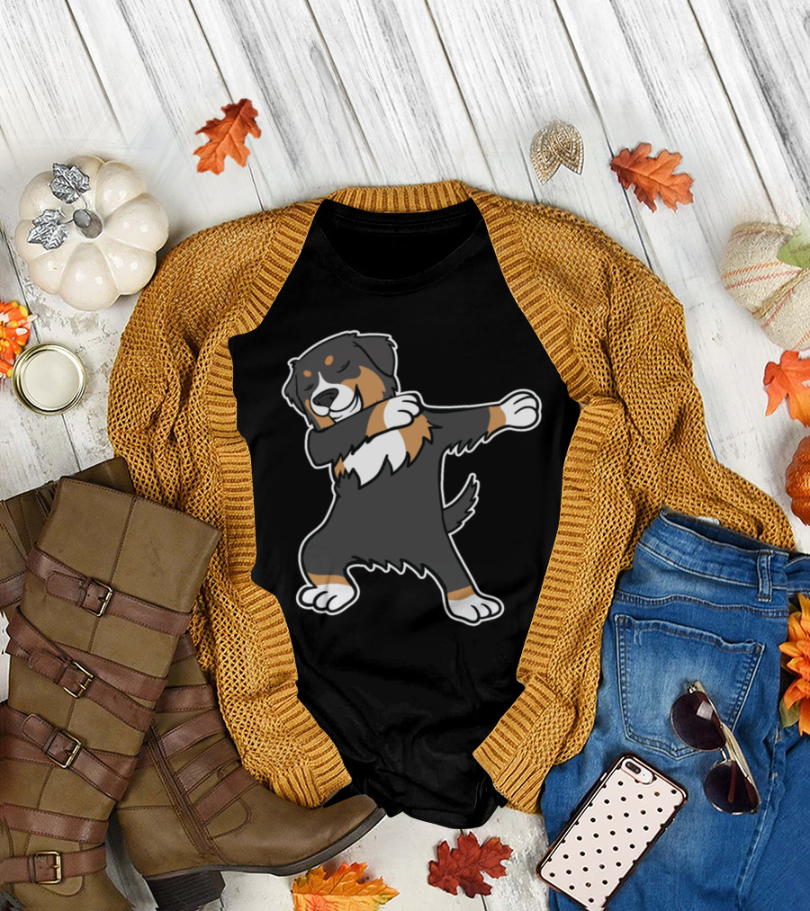 Bernese Mountain Dog Dabbing Dance Pose T-Shirt