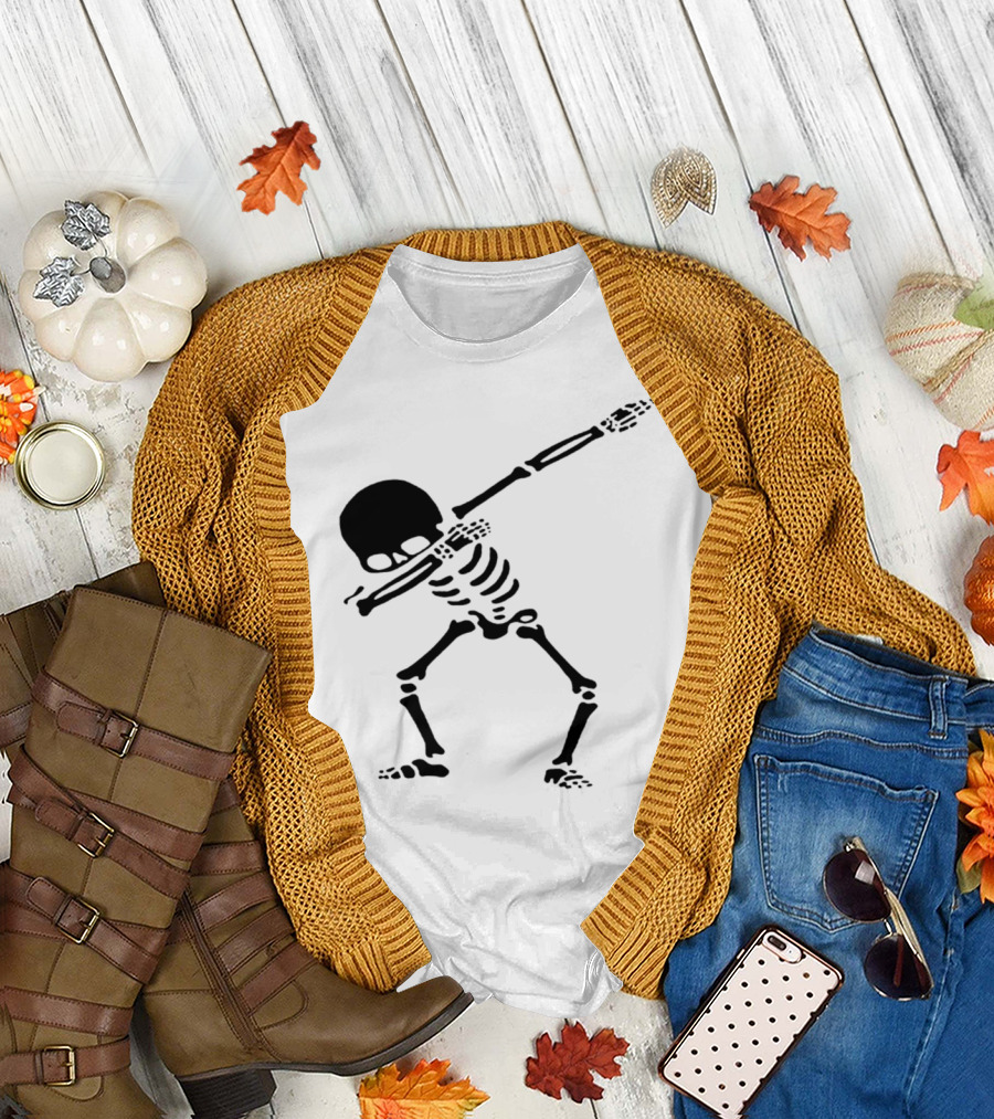 Dabbing Skeleton Cool Dress T-Shirt