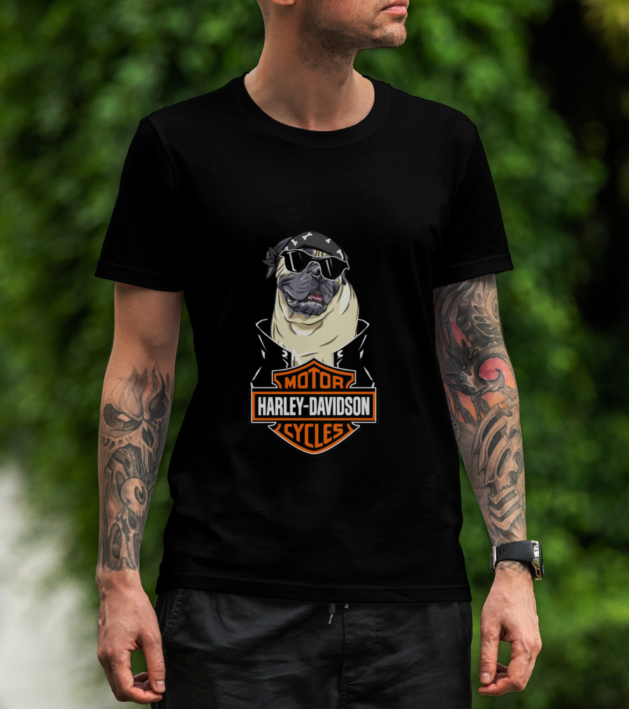 Harley Davidson Bullmastiffs Motorcycle Cycles T-Shirt