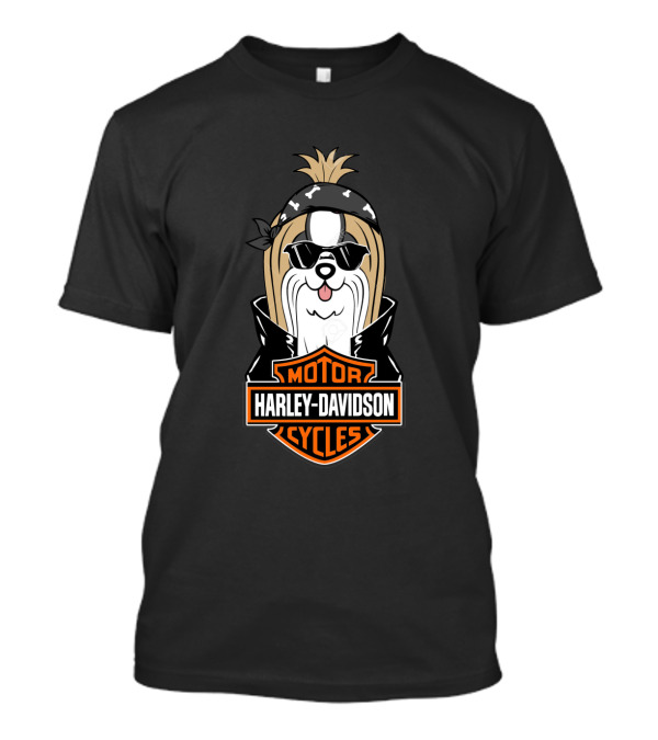 Harley Davidson Shih Tzu Motorcycles T-Shirt