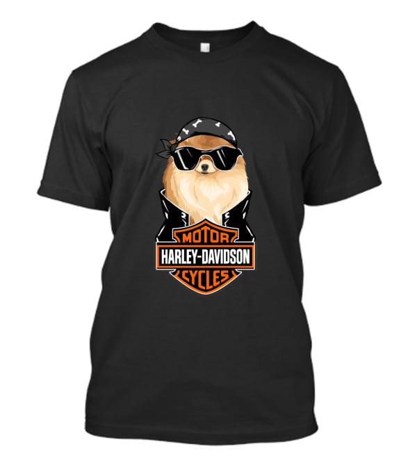 Harley Davidson German Spitz Motorcycles Biker T-Shirt