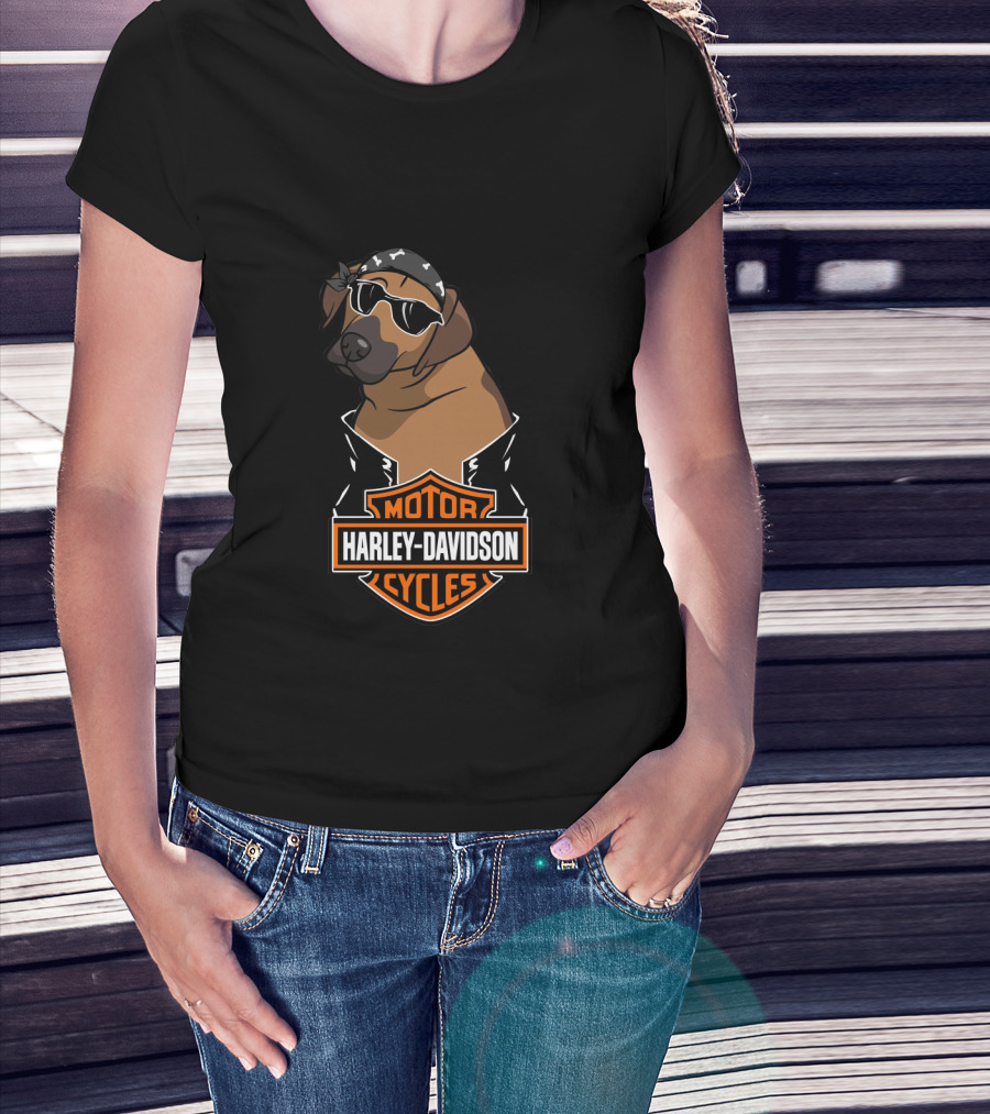 Harley Davidson Motor Cycles Rhodesian Ridgeback Biker T-Shirt