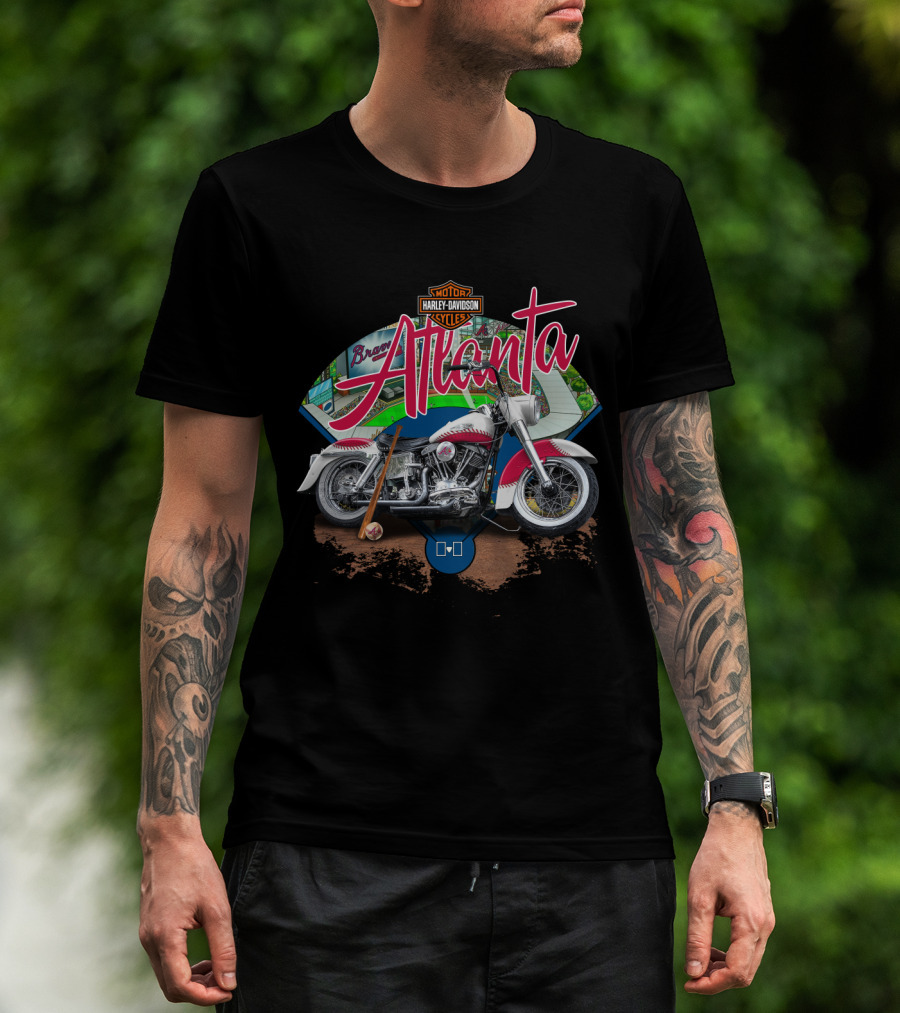 Atlanta Braves Harley Davidson Motorcycle Fan T-Shirt