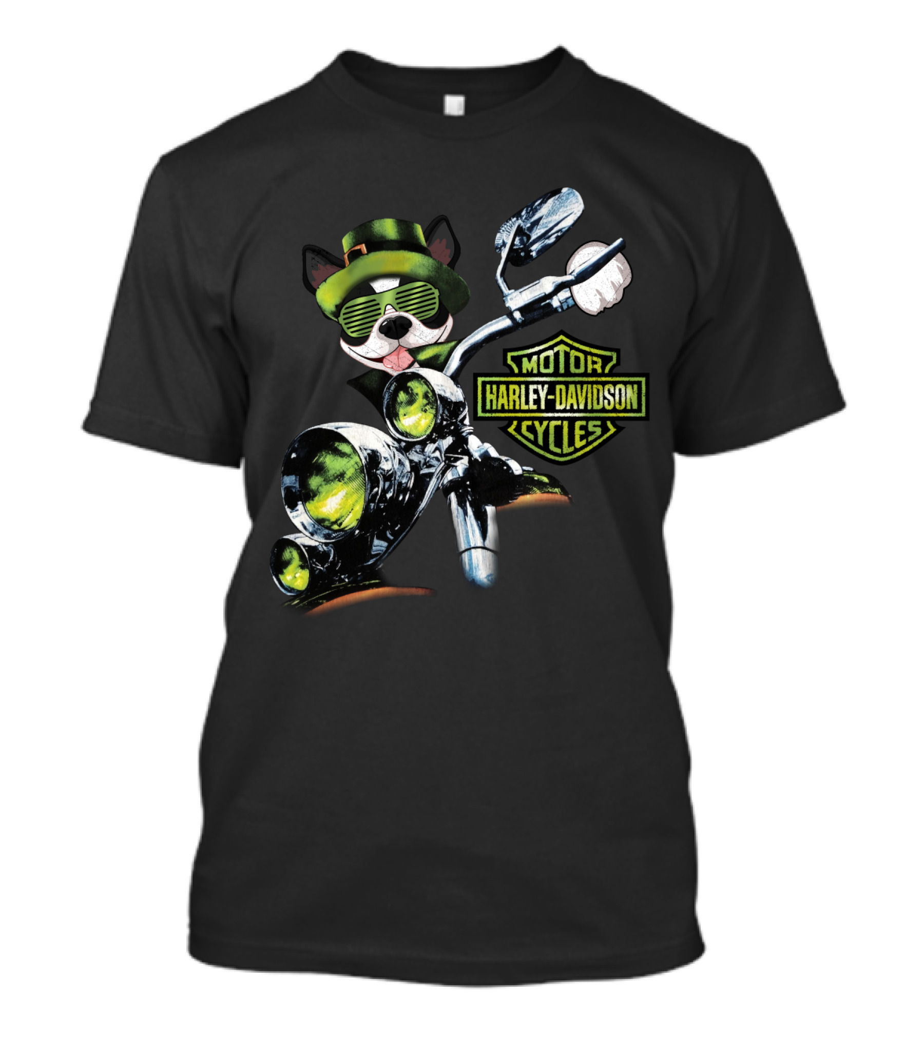 Boston Terrier Harley Davidson Motorcycles 18Hd T-Shirt