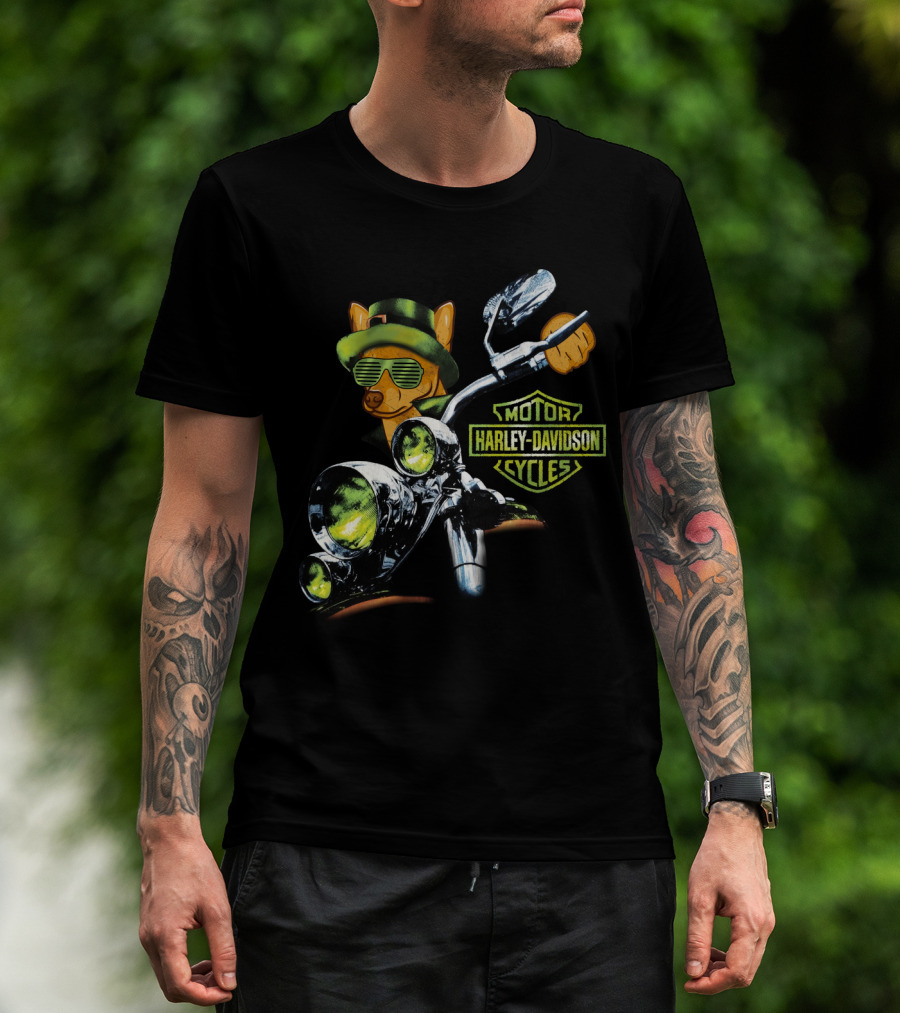 Chihuahuas 18Hd Harley Davidson Motor Cycles Motorcycle Dog With Sunglasses T-Shirt