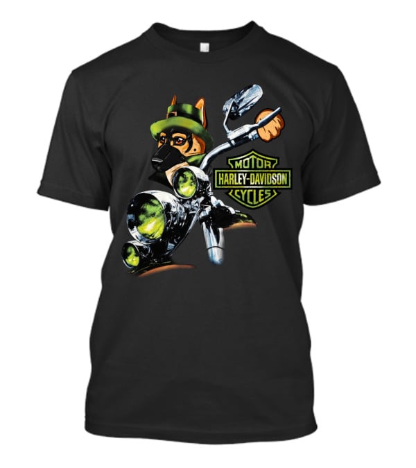 Harley Davidson Motor Cycles German Shepherd 18Hd T-Shirt