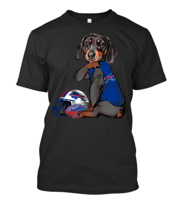 Buffalo Bills Dachshund With Helmet And Jersey T-Shirt
