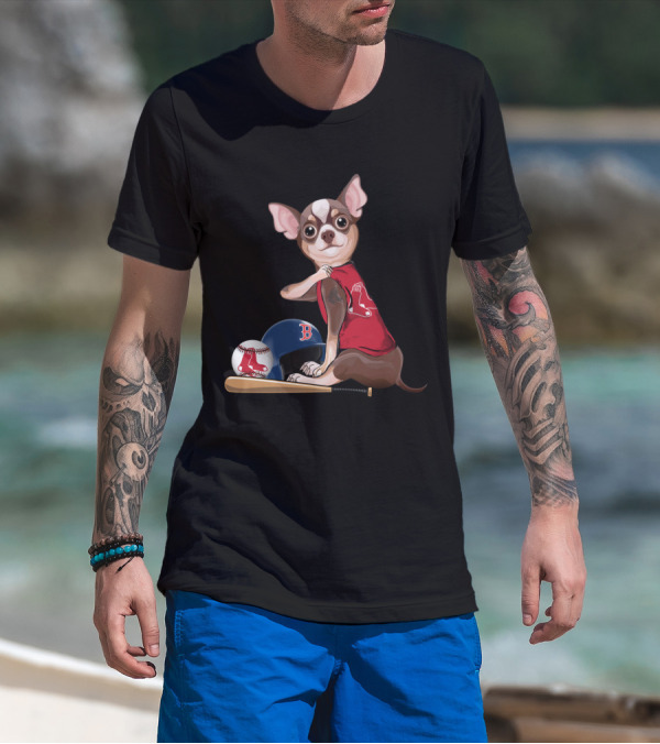 Boston Red Sox Chihuahua Baseball Gear T-Shirt