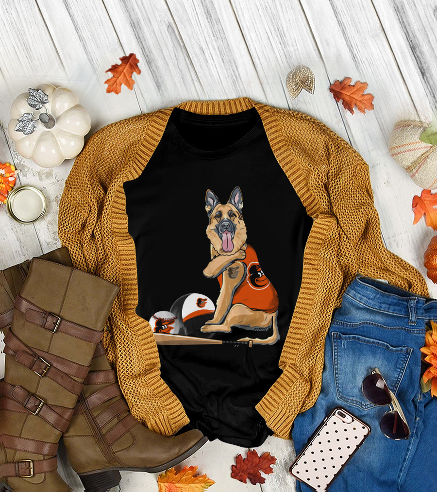 German Shepherds Baltimore Orioles Baseball Dog T-Shirt