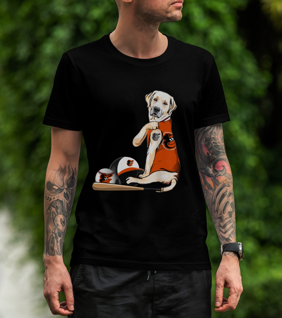 Yellow Labradors Baltimore Orioles Baseball Retriever T-Shirt