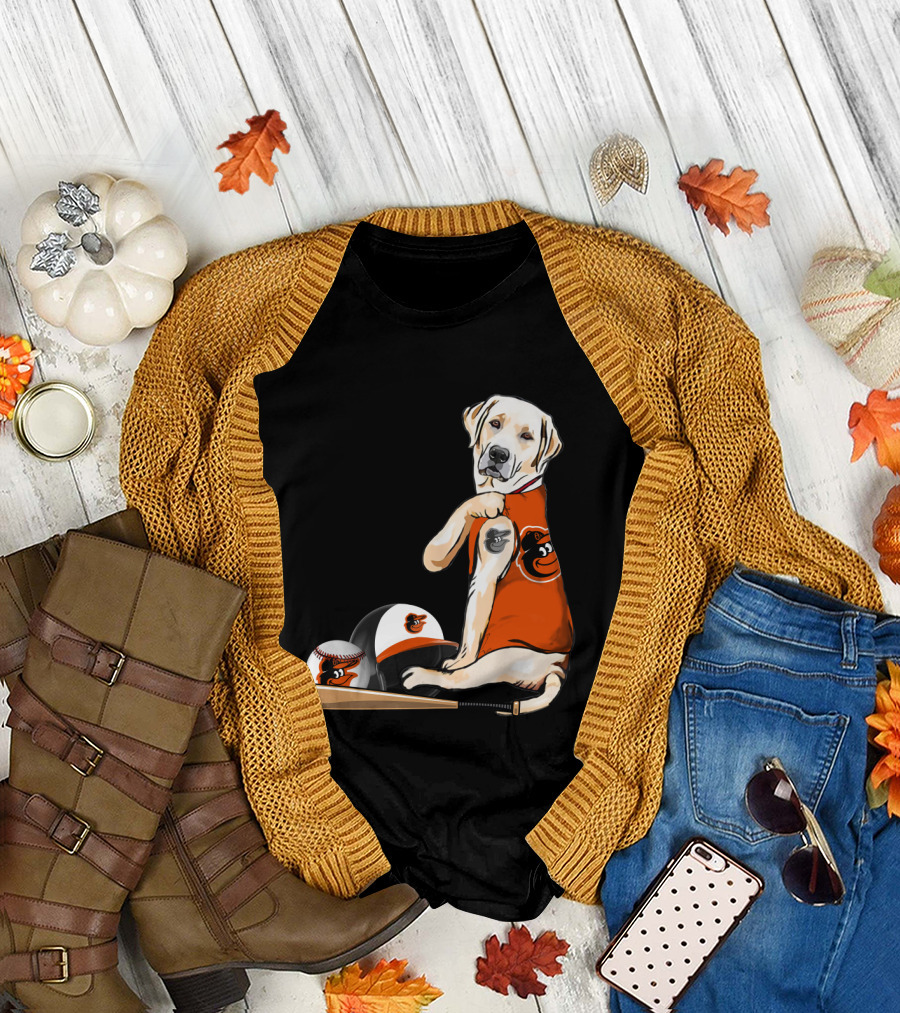 Yellow Labradors Baltimore Orioles Baseball Retriever T-Shirt