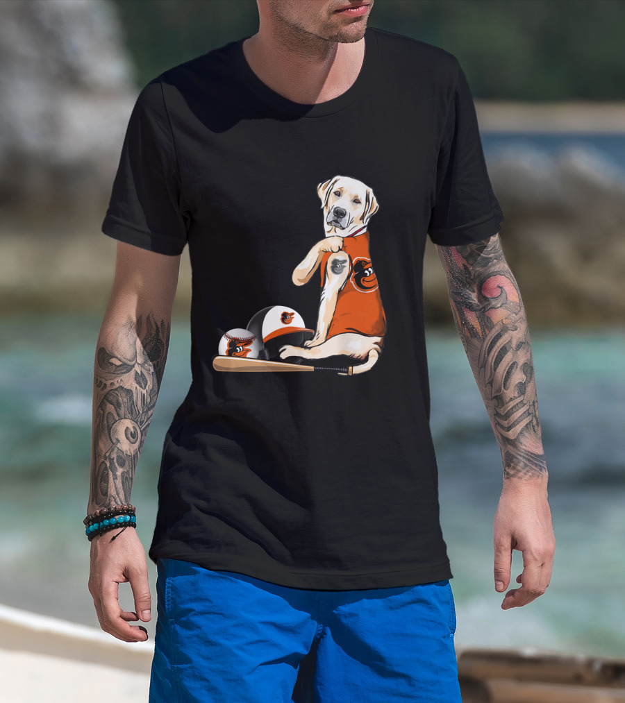 Yellow Labradors Baltimore Orioles Baseball Retriever T-Shirt