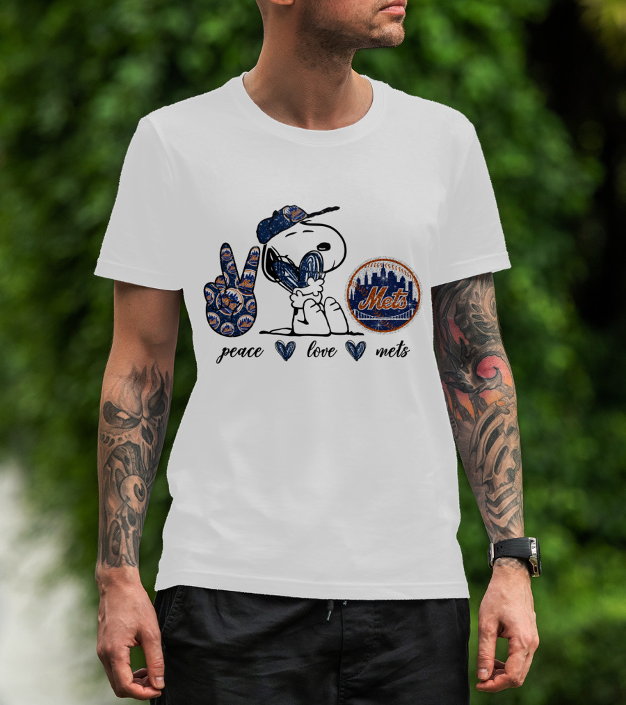 Peace Love New York Mets Snoopy Baseball Passion T-Shirt