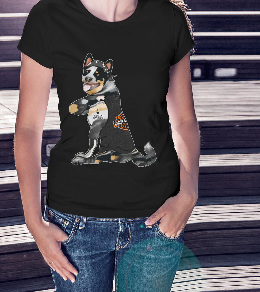 Australian Cattle Dog I Love Harley Davidson Hd T-Shirt