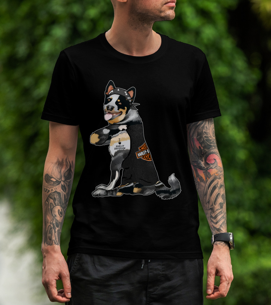Australian Cattle Dog I Love Harley Davidson Hd T-Shirt