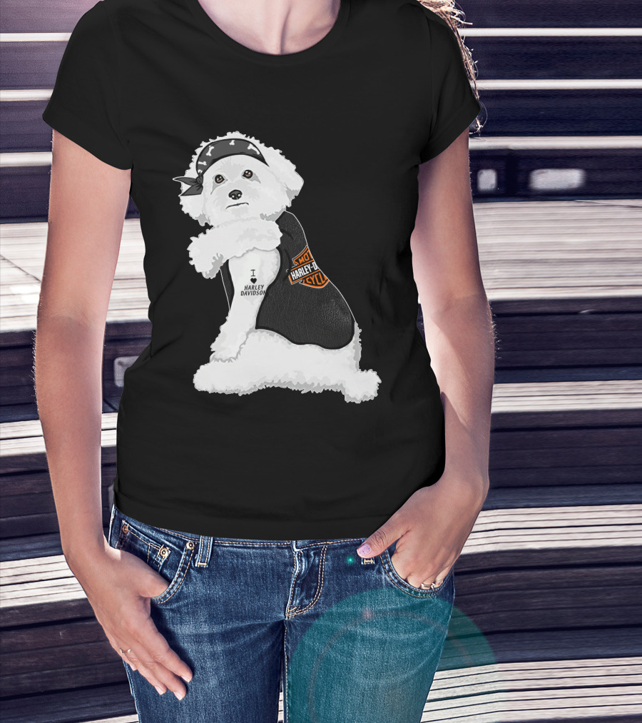 I Love Harley Davidson Bichon Frisé Hd T-Shirt