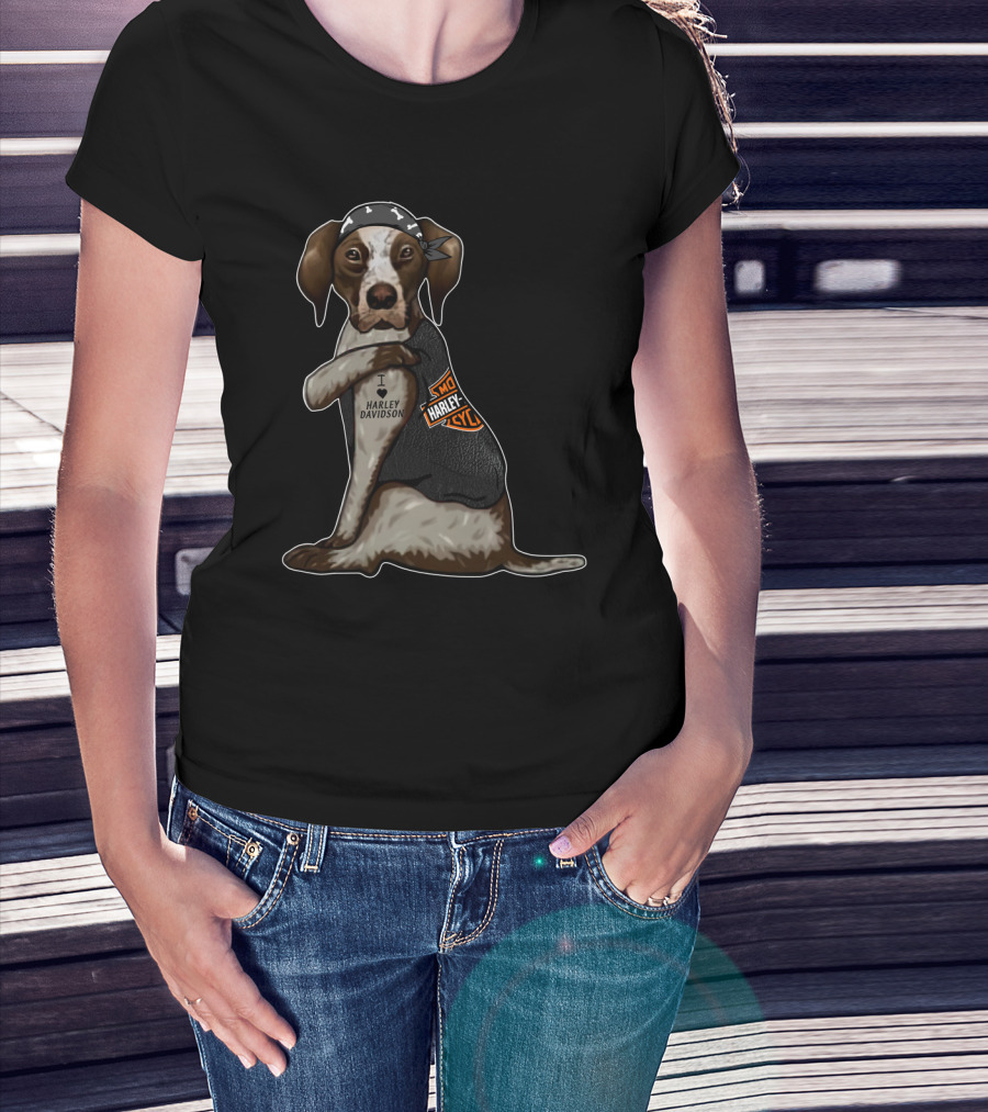 Harley Davidson German Shorthaired Pointer I Love Harley T-Shirt