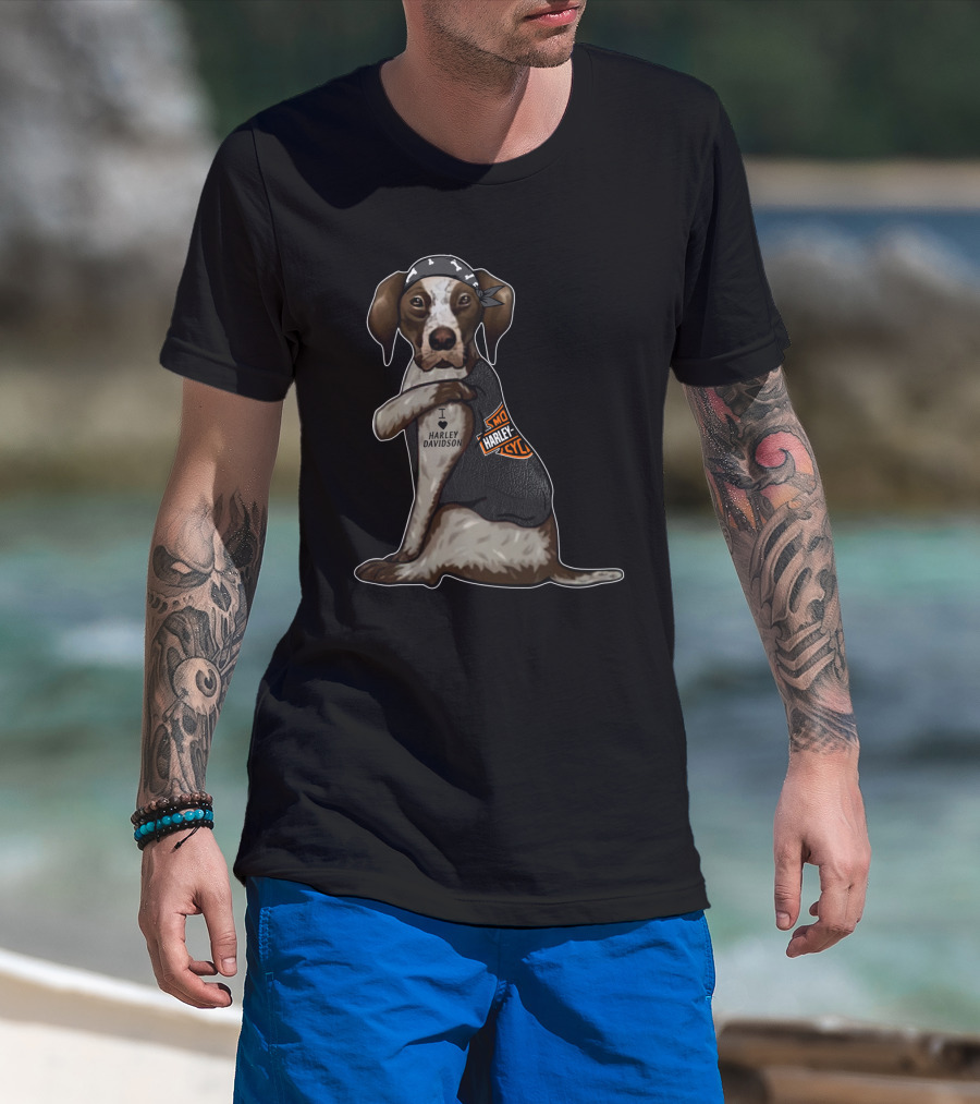 Harley Davidson German Shorthaired Pointer I Love Harley T-Shirt