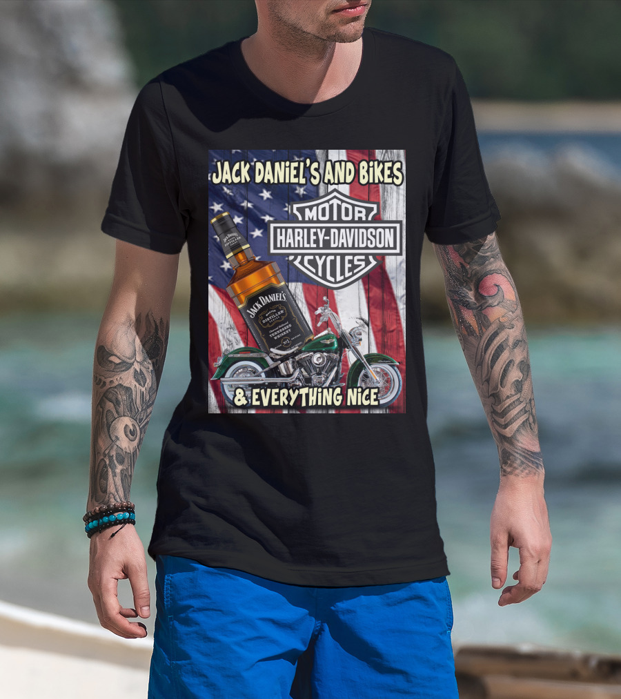 Jack Daniel's And Bikes Harley Davidson Motorcycles & Everything Nice T-Shirt