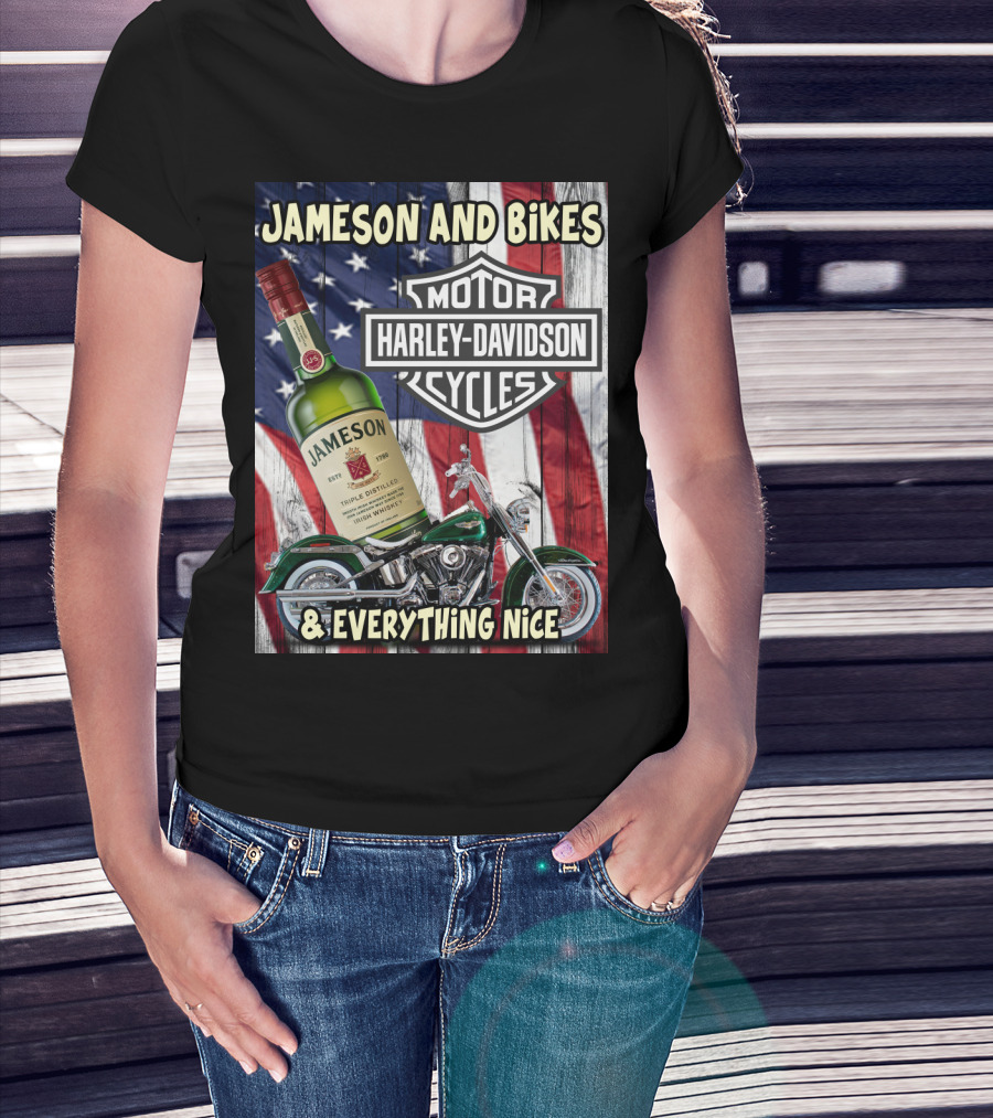 Jameson And Bikes Harley Davidson Motorcycles & Everything Nice T-Shirt
