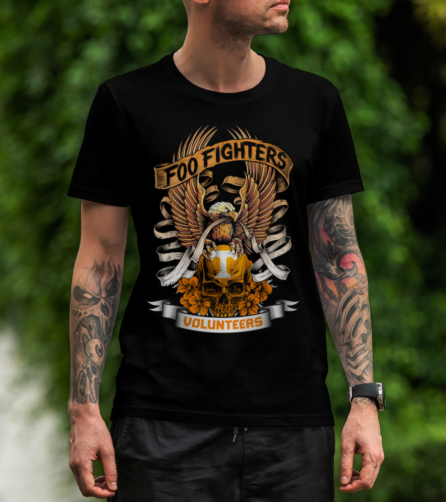 Foo Fighters Volunteers Eagle Skull Banner T-Shirt