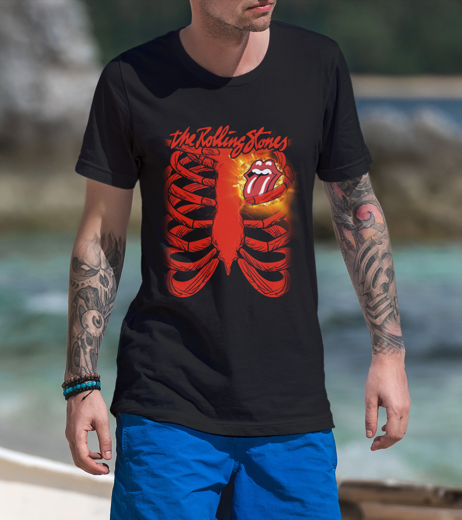 The Rolling Stones Tongue Logo Inside Ribcage T-Shirt