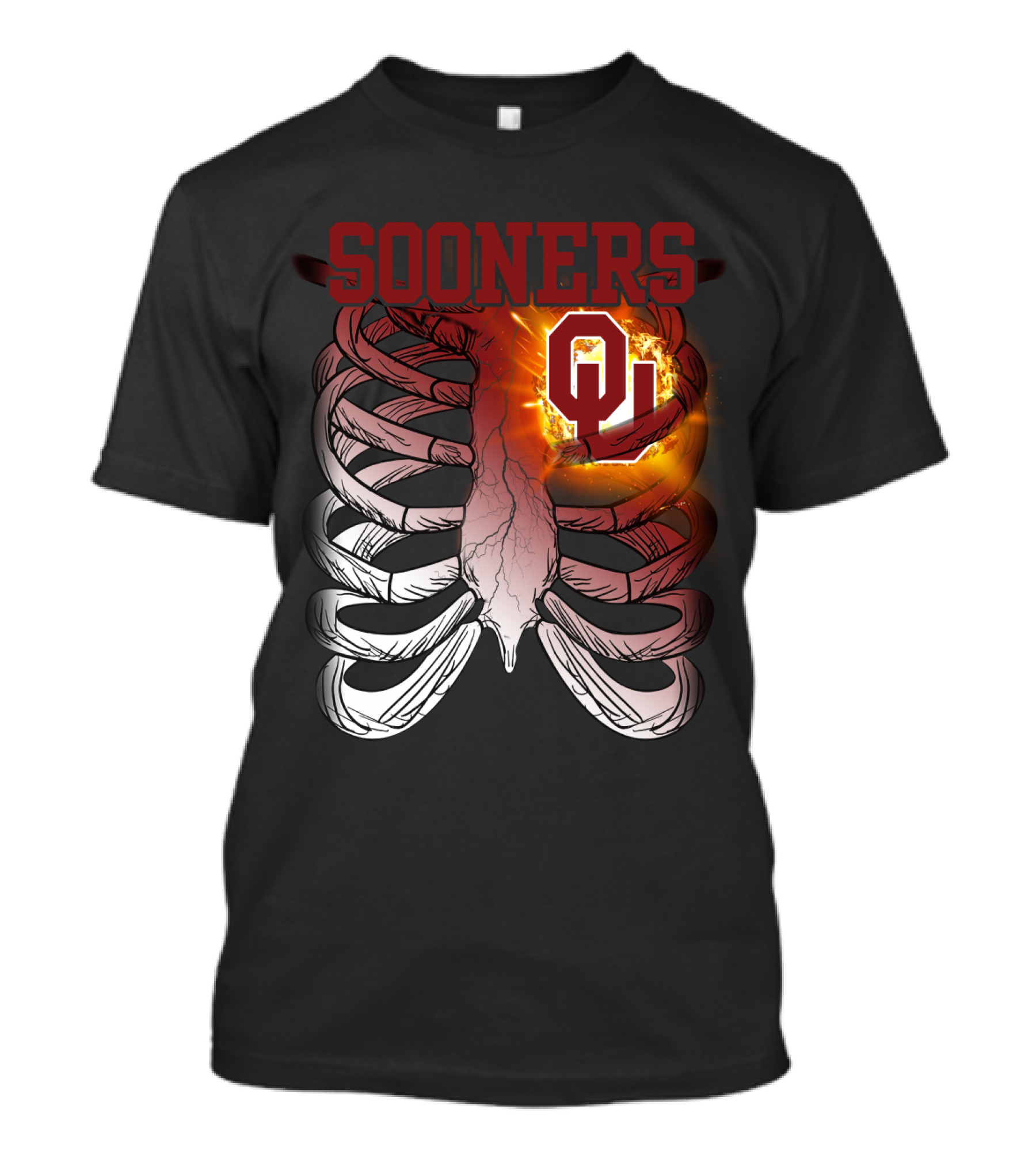 Sooners OU Ribcage Fireball T-Shirt