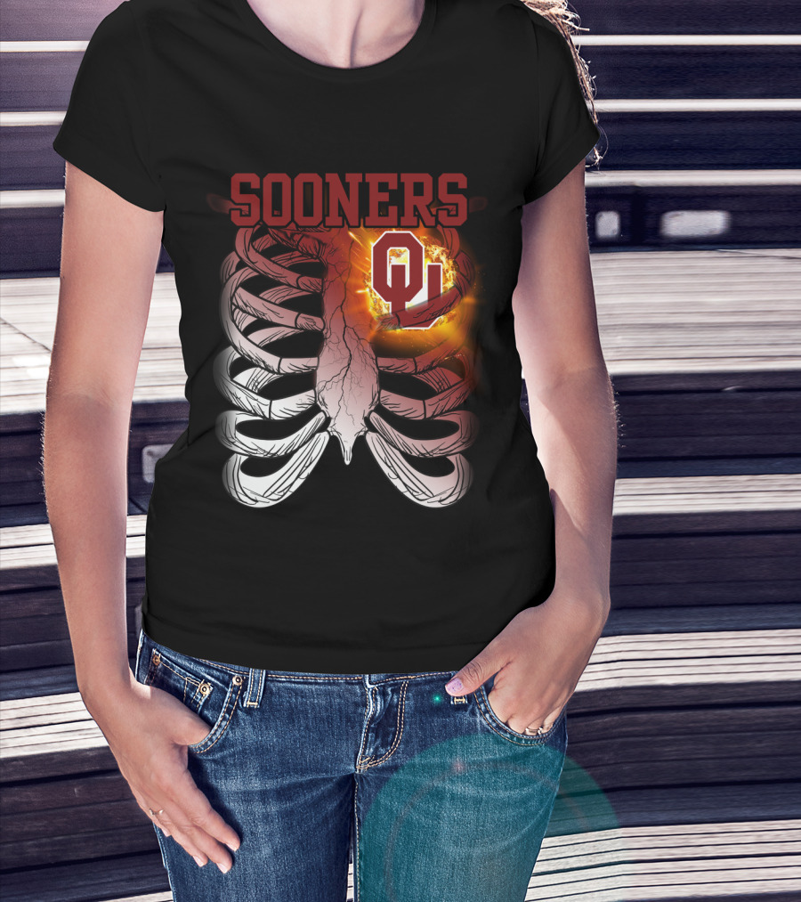 Sooners OU Ribcage Fireball T-Shirt