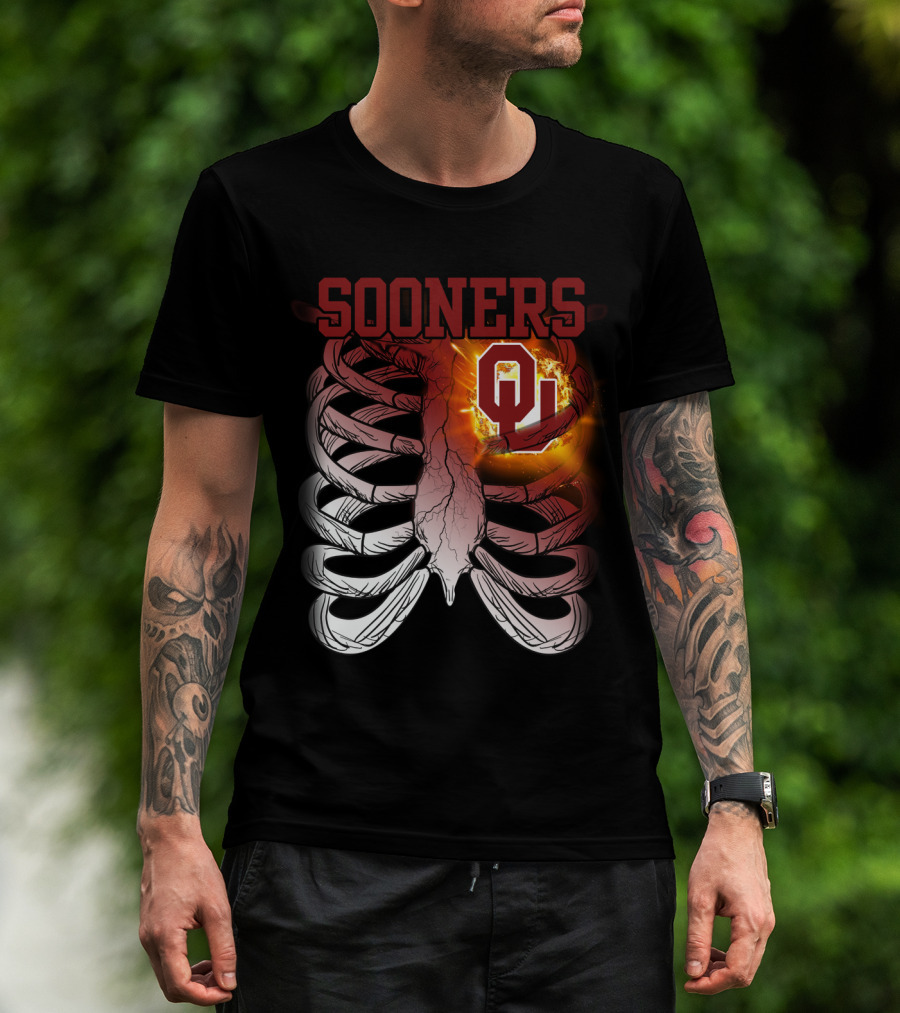 Sooners OU Ribcage Fireball T-Shirt