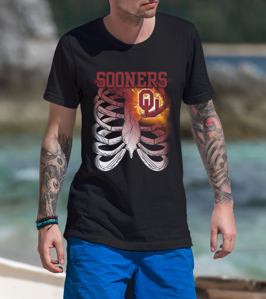Sooners OU Ribcage Fireball T-Shirt