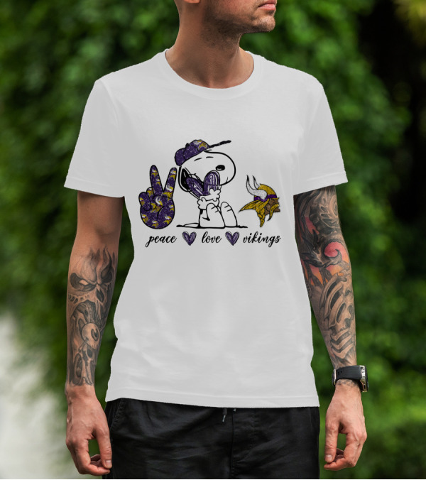 Peace Love Vikings Snoopy T-Shirt