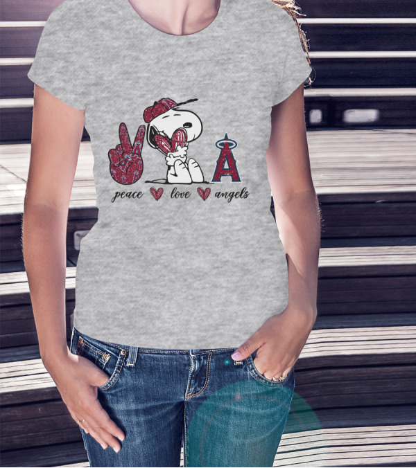 Peace Love Los Angeles Angels Snoopy T-Shirt
