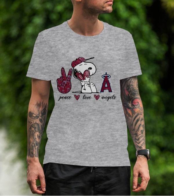 Peace Love Los Angeles Angels Snoopy T-Shirt