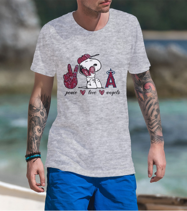 Peace Love Los Angeles Angels Snoopy T-Shirt