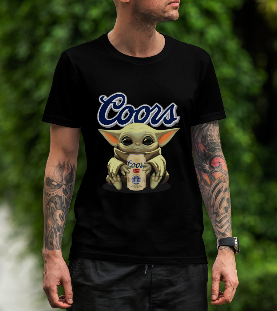 Coors Baby Yoda Holding Coors Banquet Beer Can T-Shirt