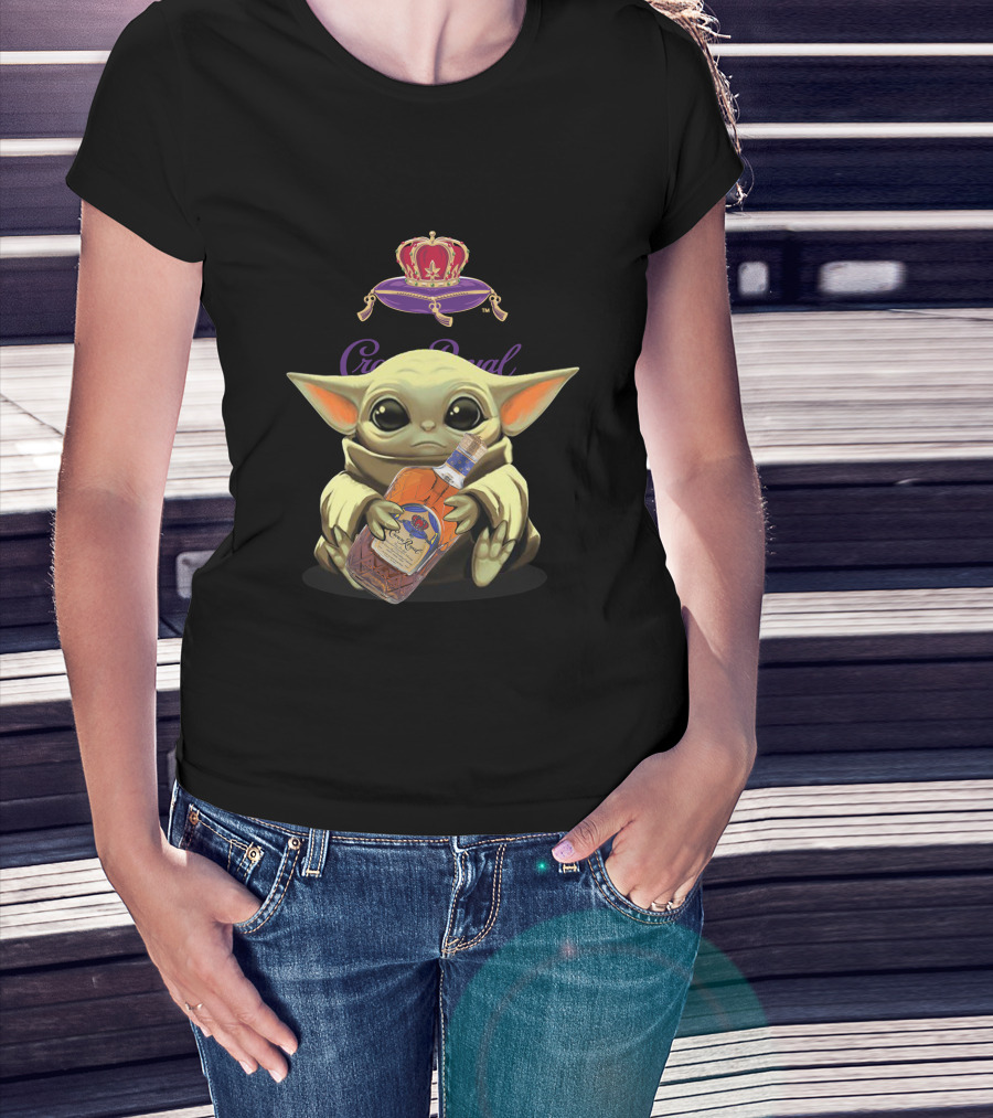Yoda Holding Crown Royal Bottle T-Shirt