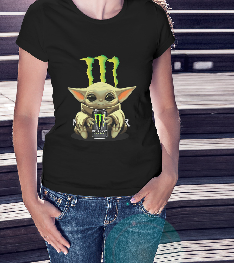 Yoda Baby Holding Monster Energy Can With Iconic Green Claw T-Shirt