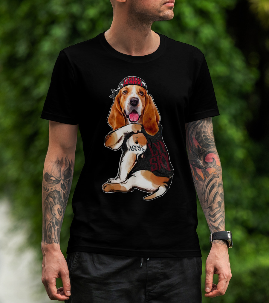 Lynyrd Skynyrd Bandana Basset Hound I Love Lynyrd Skynyrd T-Shirt