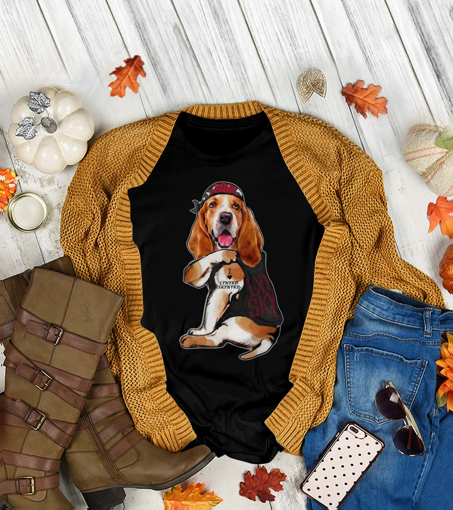 Lynyrd Skynyrd Bandana Basset Hound I Love Lynyrd Skynyrd T-Shirt