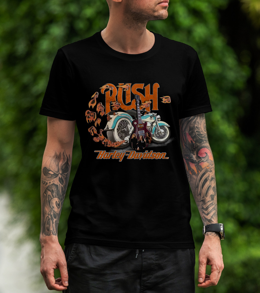 Rush Harley Davidson Motorcycle Guitar 20Hdm Classic Fusion T-Shirt