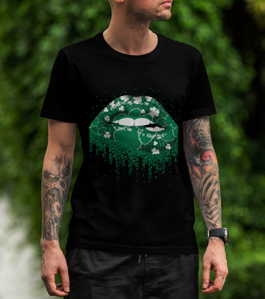 Clemson Tigers Green Shamrock Lips T-Shirt