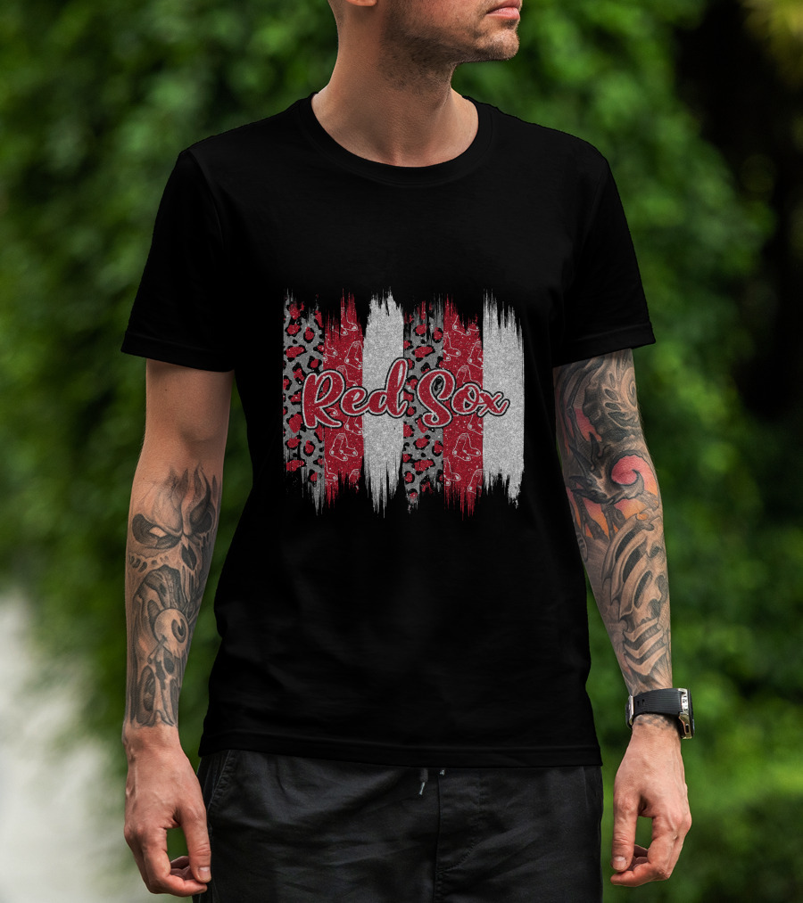 Red Sox Glitter Brushstroke T-Shirt