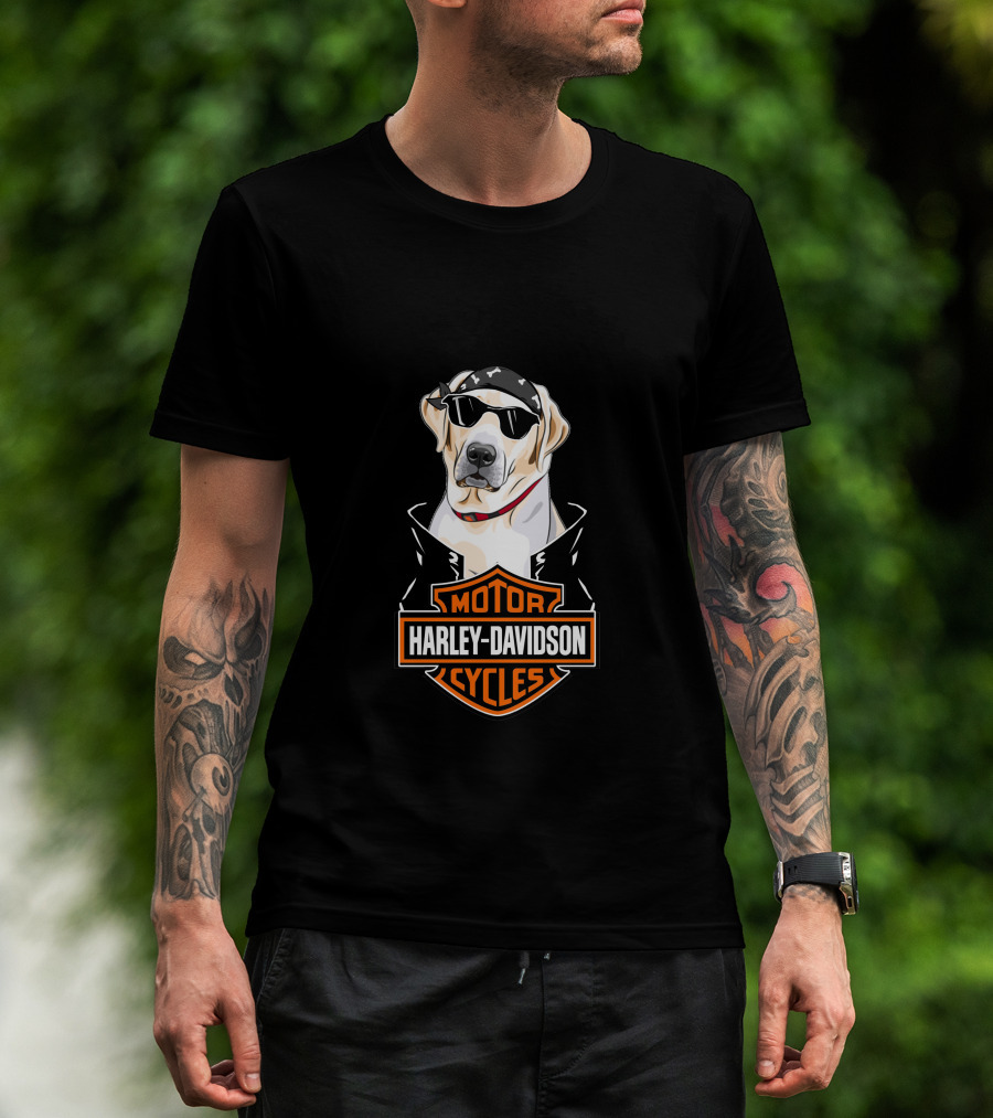 Harley Davidson Labrador Retriever Motorcycle T-Shirt