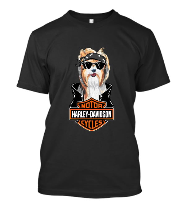 Harley Davidson Yorkshire Terrier Motorcycle Cycles T-Shirt